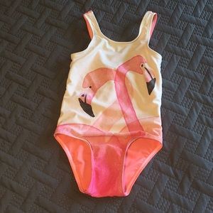 Toddler girl flamingo swimsuit